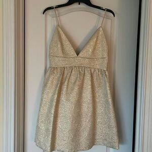 NWT. Alice and Olivia Gold dress Size 10